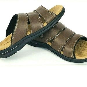 IZOD Mens Task Sandals Size 9M Memory Foam Brown